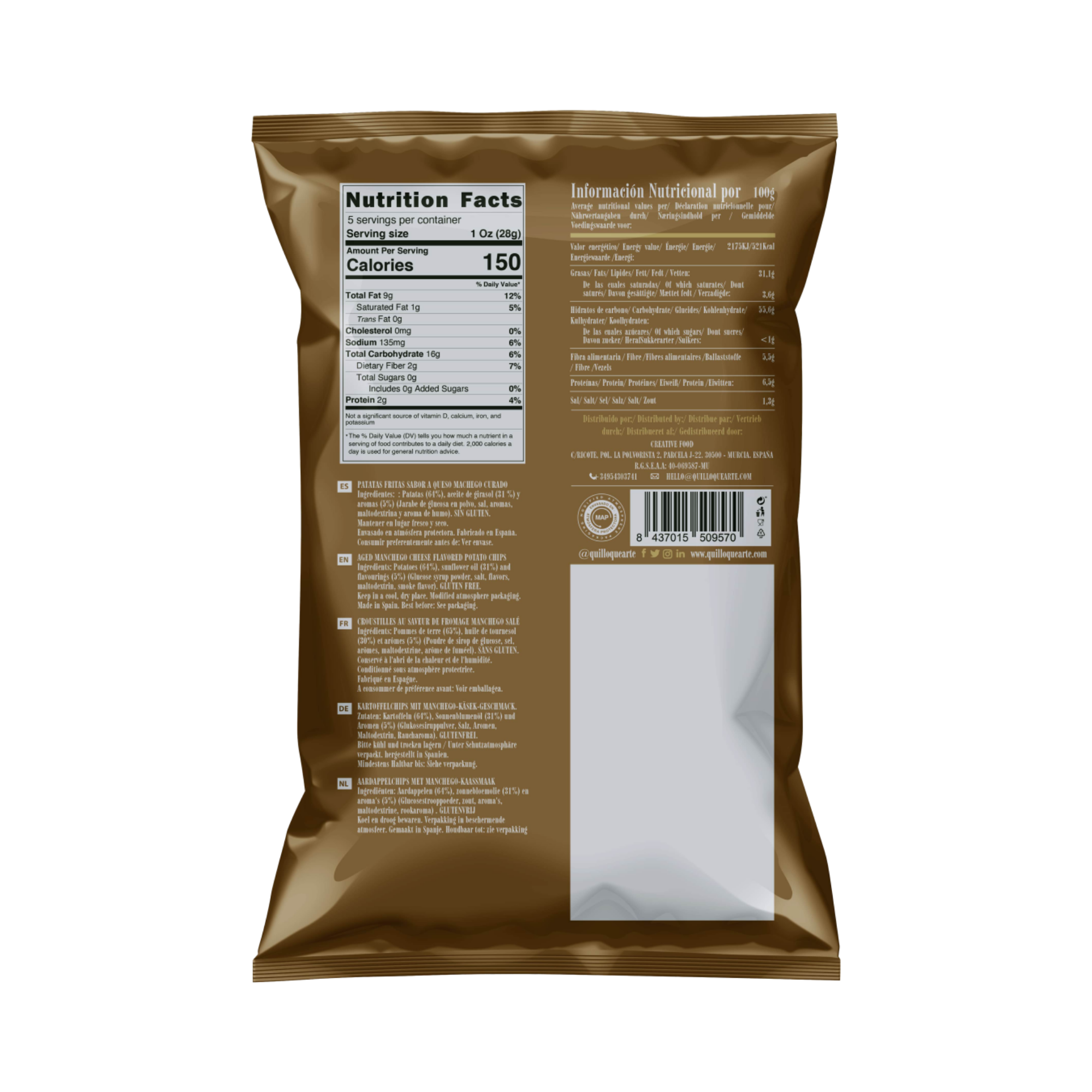 Potato Chips Aged Manchego Cheese 130g/8