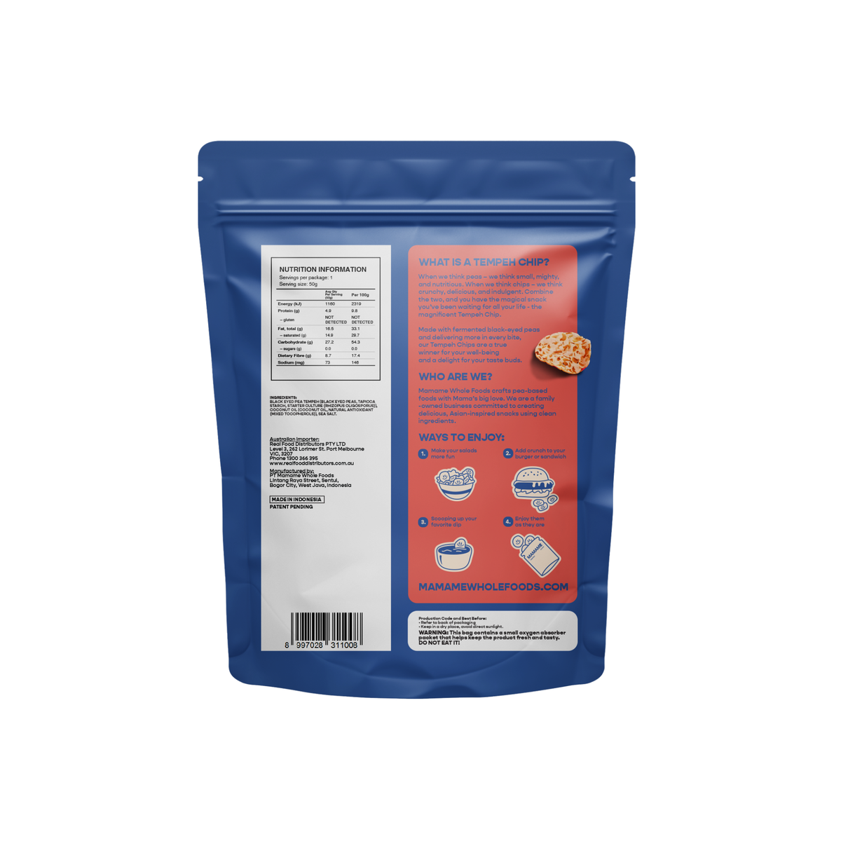 Tempeh Chips Sea Salt 50g /12