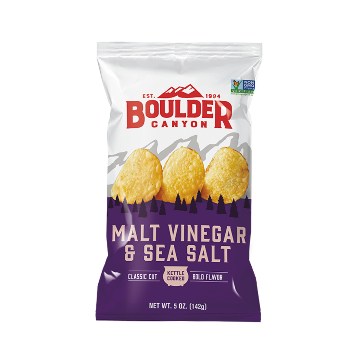 Potato Chips Malt Vinegar & Sea Salt 142g/12
