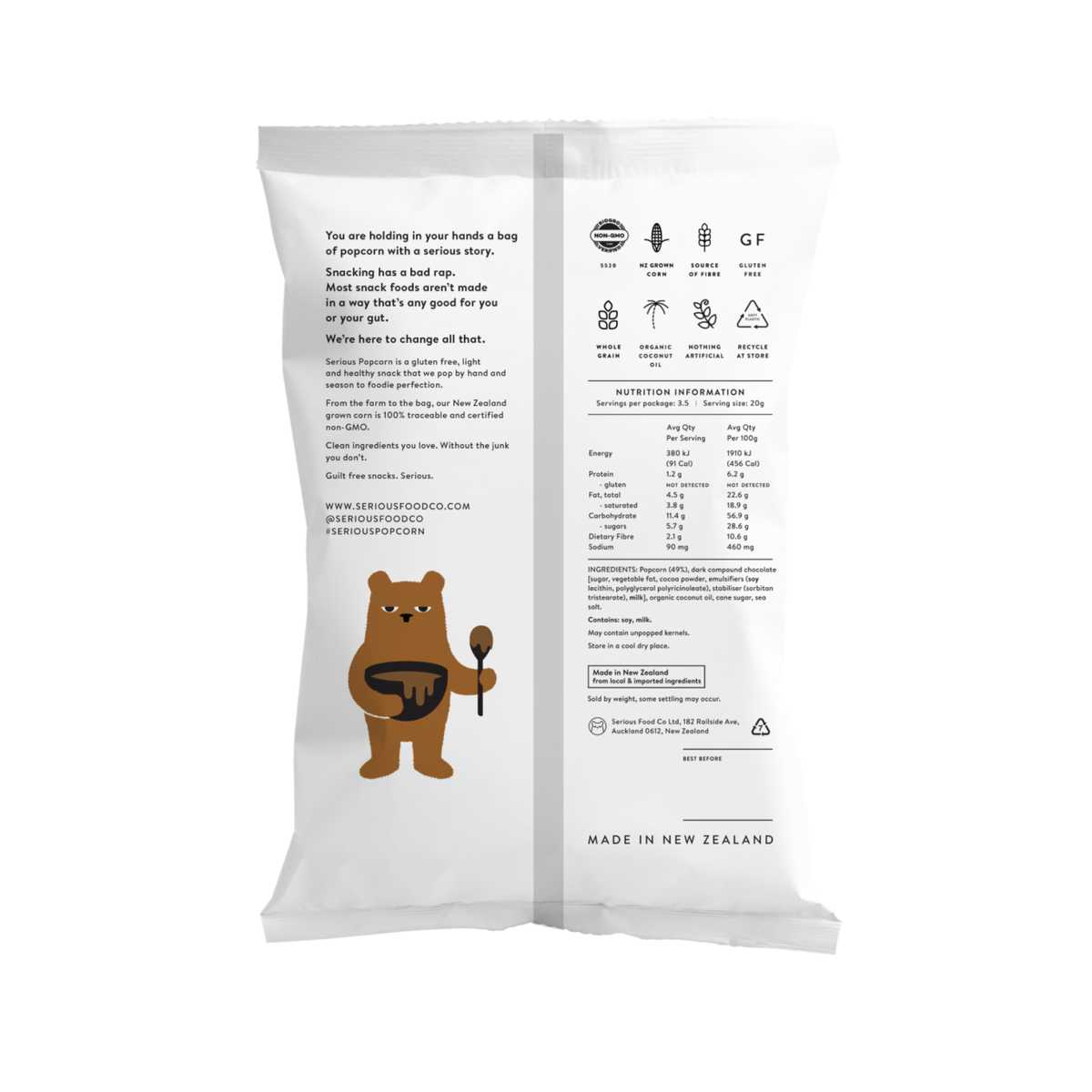 Popcorn Dark Choc Drizzle 70g/12