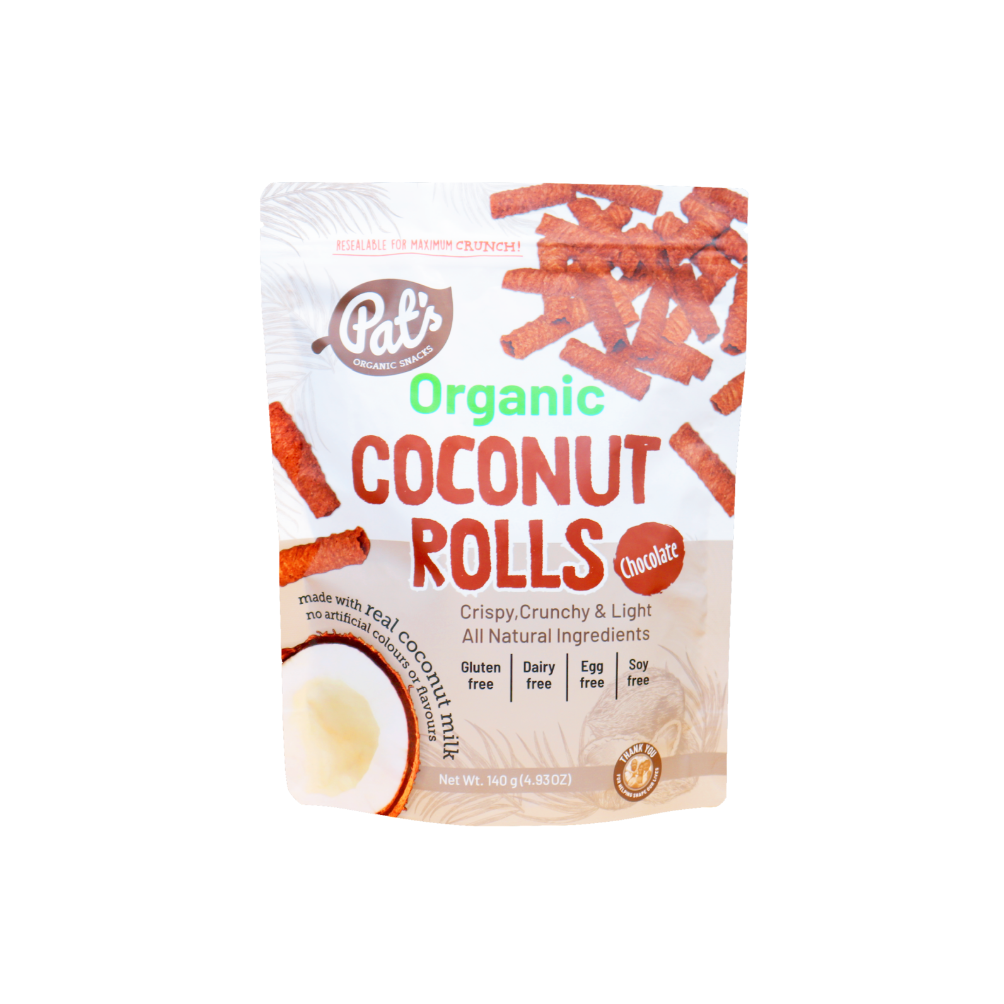 Coconut Rolls Chocolate 140g/12