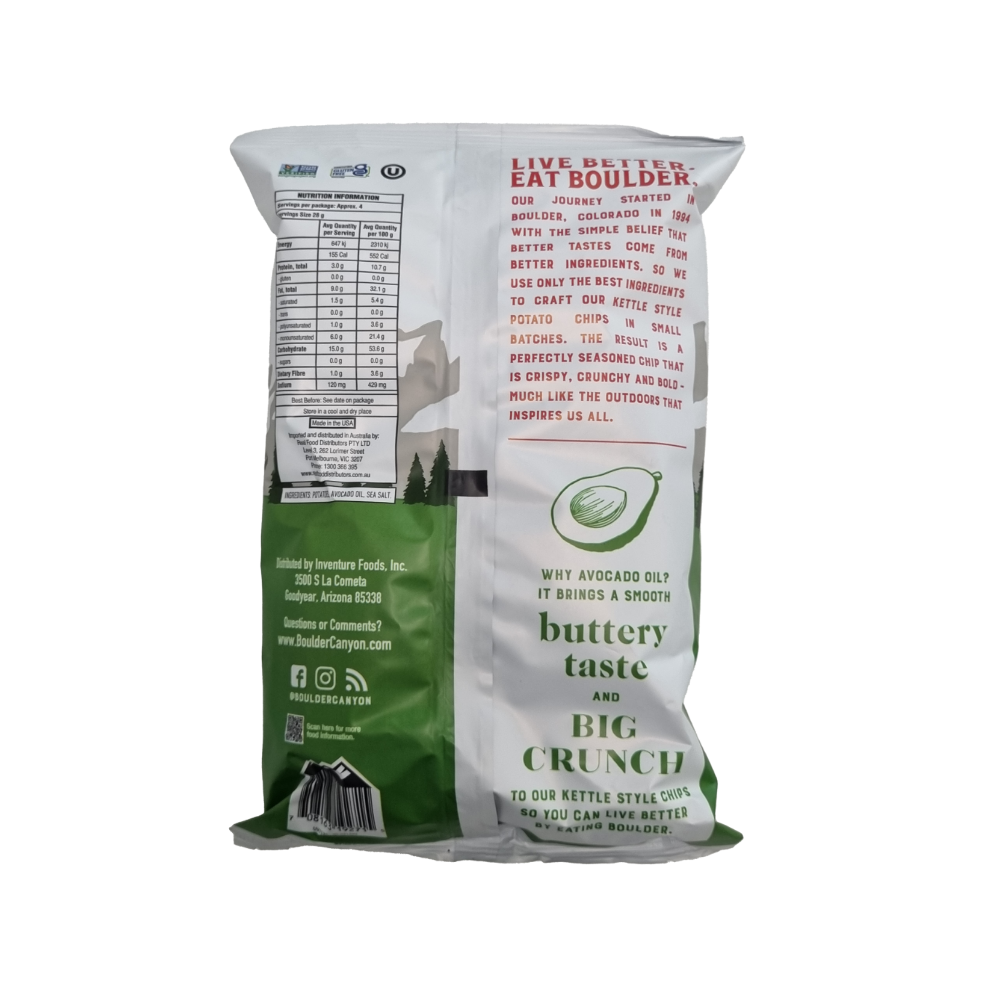 Potato Chips Avocado Oil Classic Sea Salt 149g/12