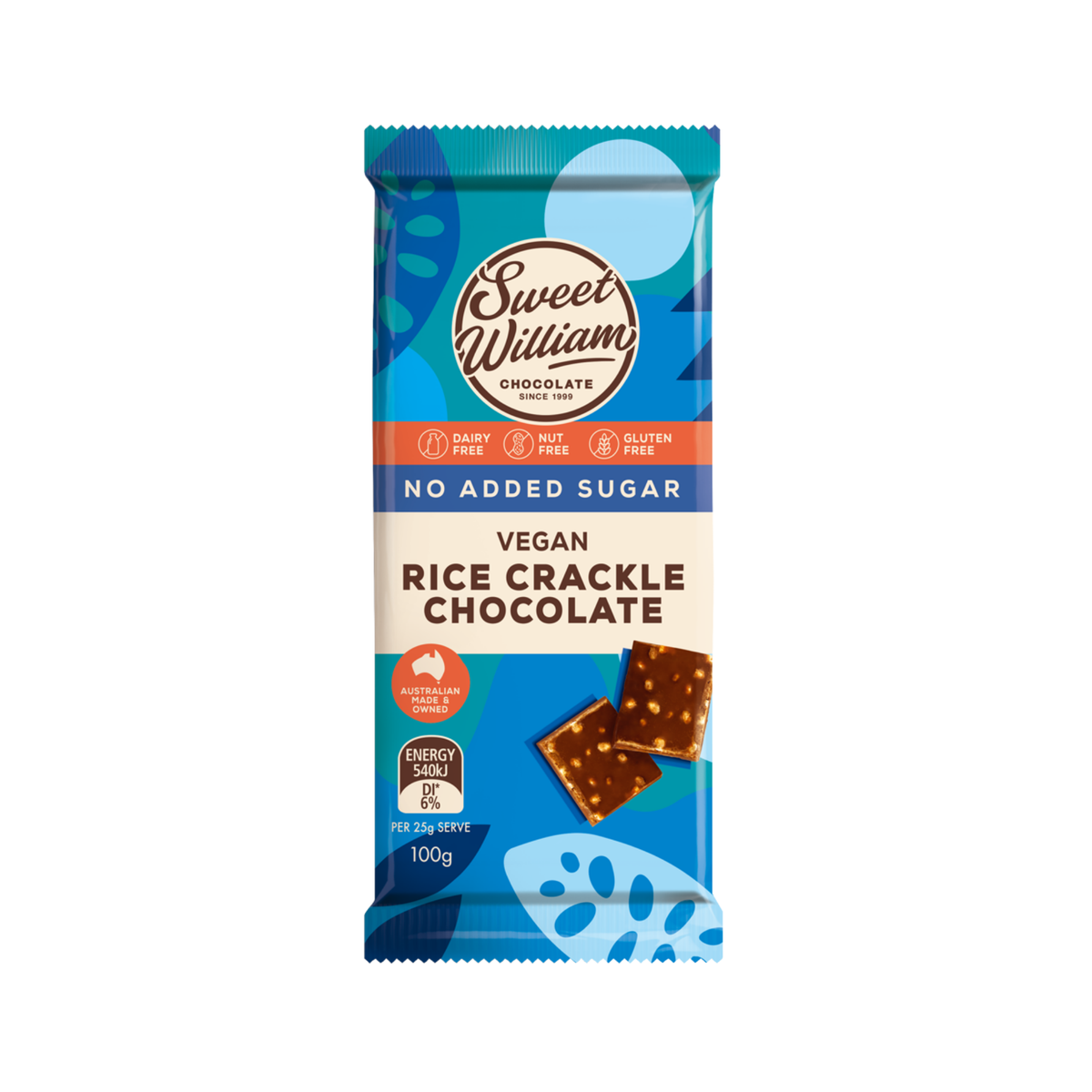 Chocolate Bar No Added Sugar Rice Crackle 100g/12
