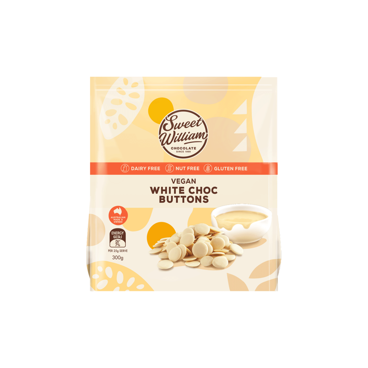 Baking Buttons White Choc 300g/5