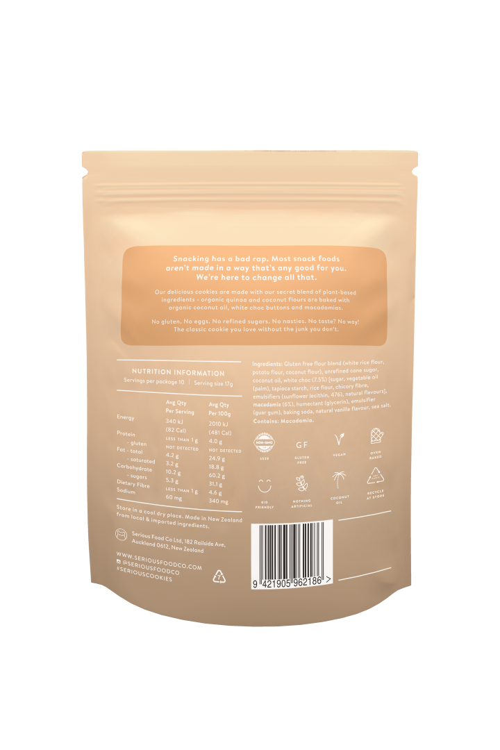 White Choc Macadamia Cookies 170g /8 image 1