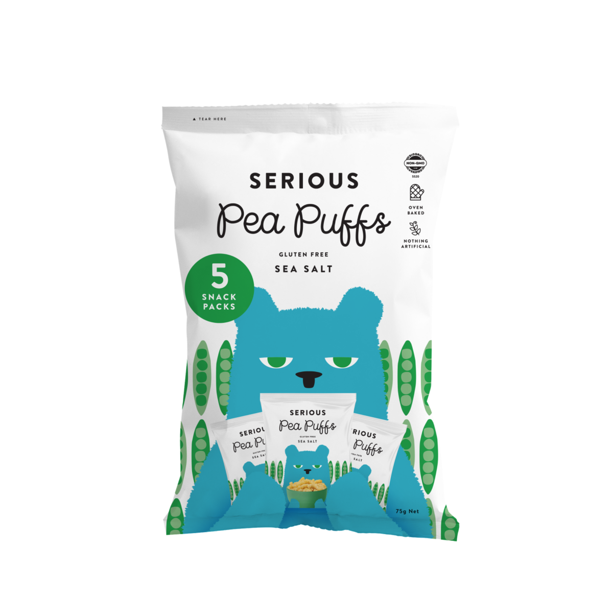Pea Puffs Multipack Sea Salt 75g/6