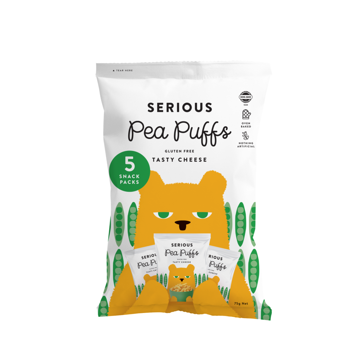Pea Puffs Multipack Real Cheese 75g/6