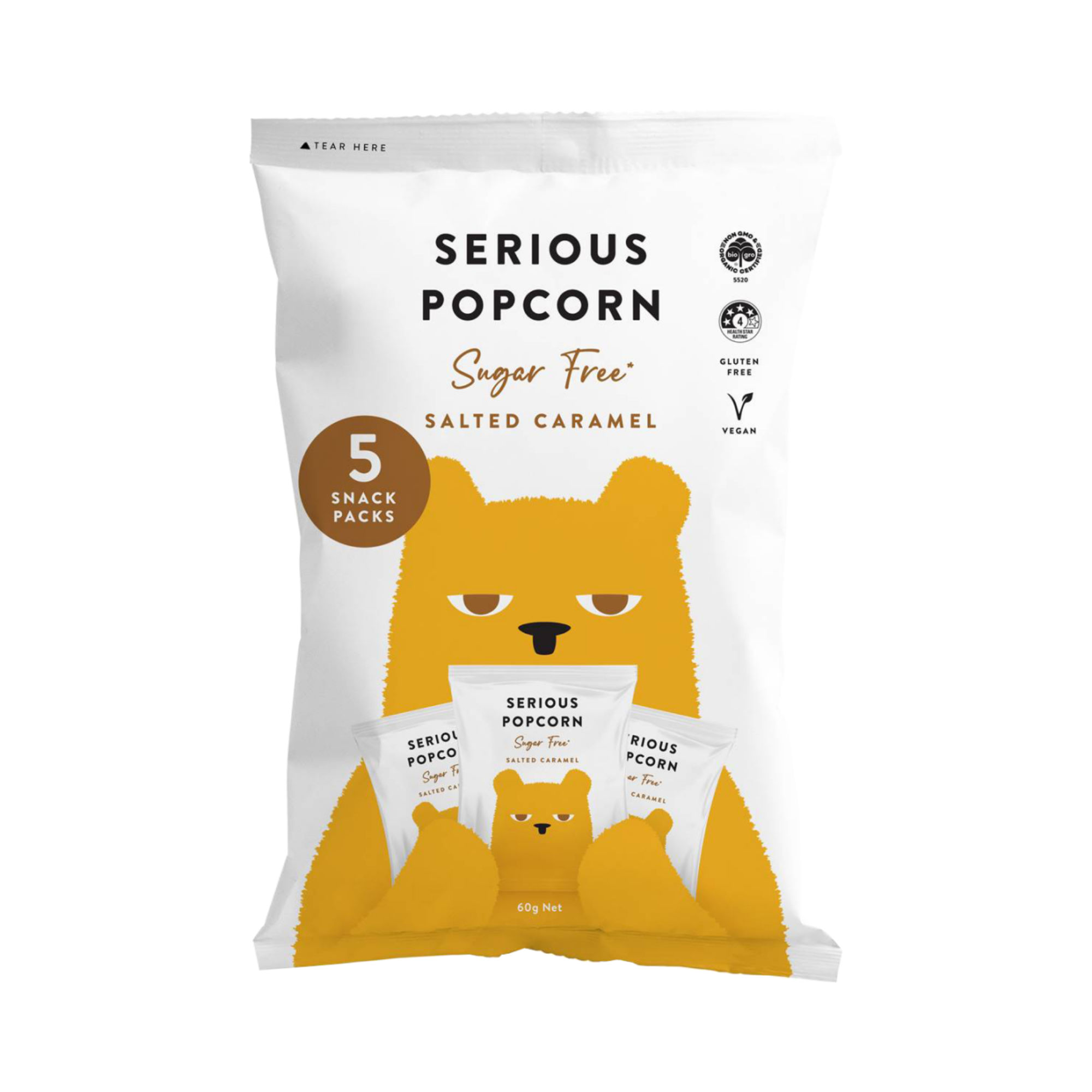 Popcorn Multipack Sugar Free Salted Caramel 60g/4