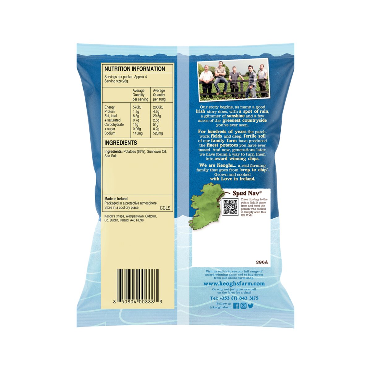 Potato Chips Crinkle Cut Atlantic Sea Salt 125g/12