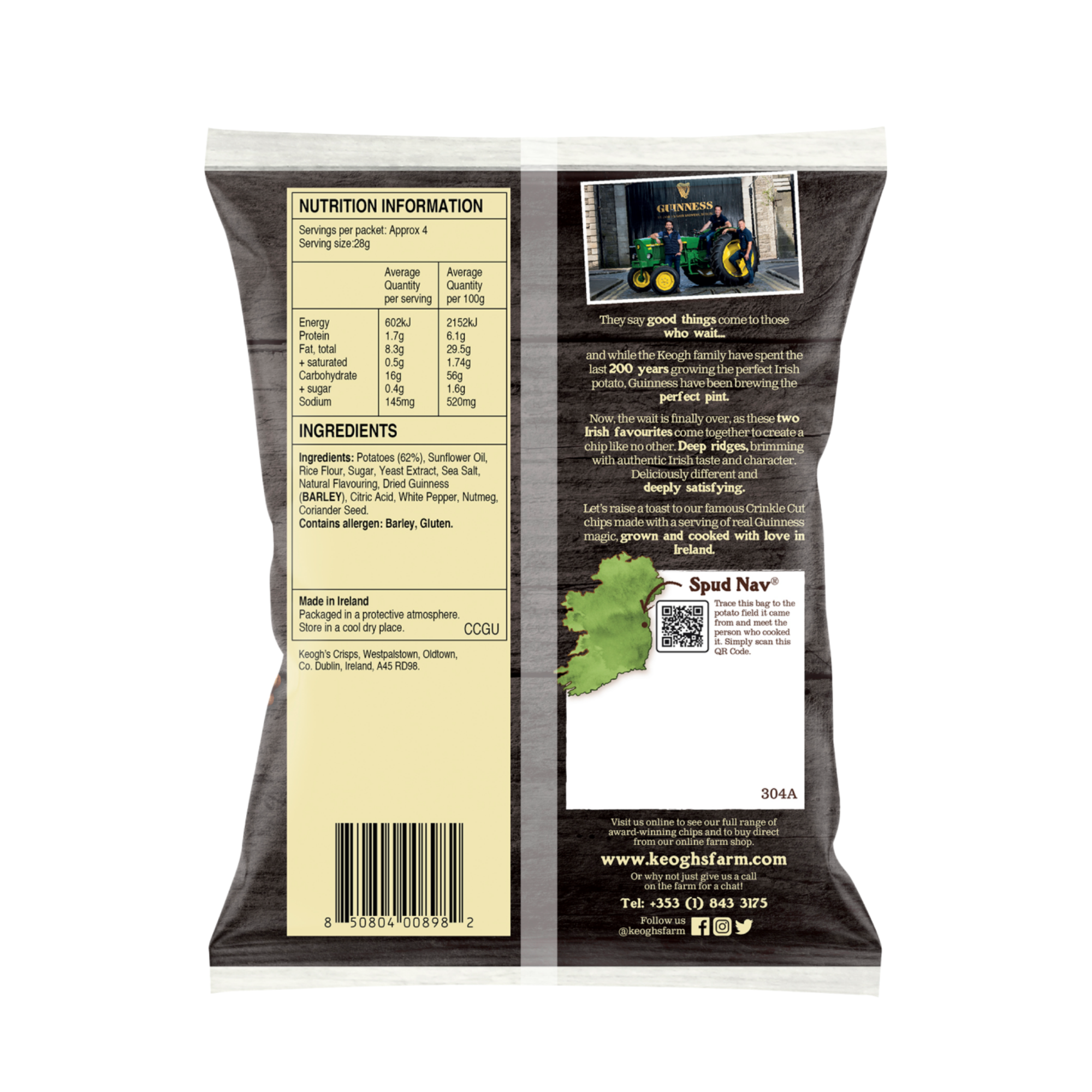 Potato Chips Crinkle Cut Guinness 125g/12