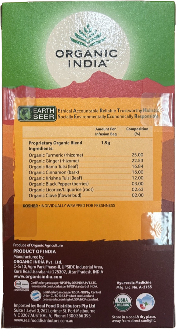 Tulsi Turmeric Ginger 25xTeabags 47.5g /5 image 1
