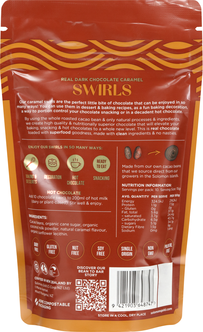 Dark Chocolate Caramel Swirls 58% 150g /8 image 1