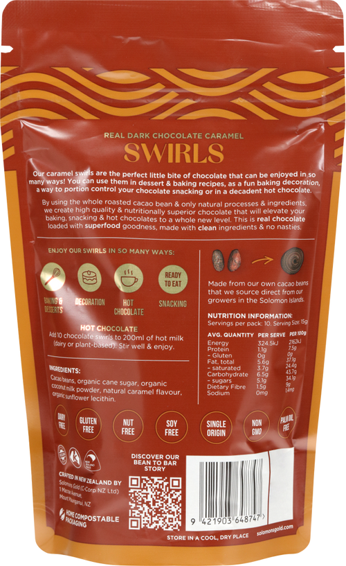 Dark Chocolate Caramel Swirls 58% 150g /8 image 1