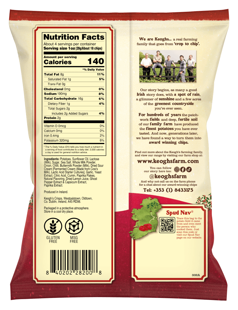 Ghost Chilli Sour Cream Potato Chips 125g/12 image 1