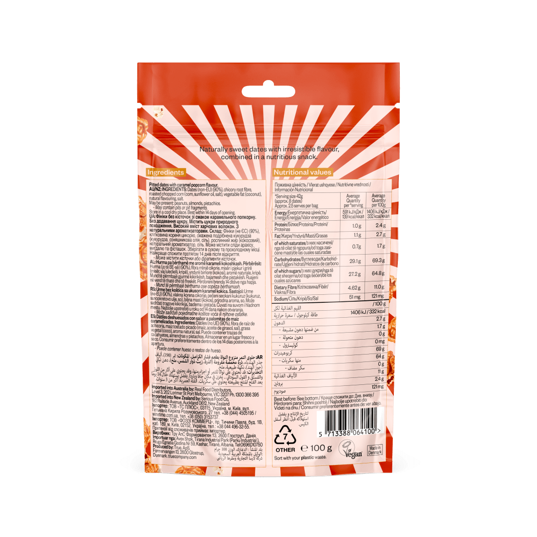 True Dates Caramel Popcorn 100g/12 image 1