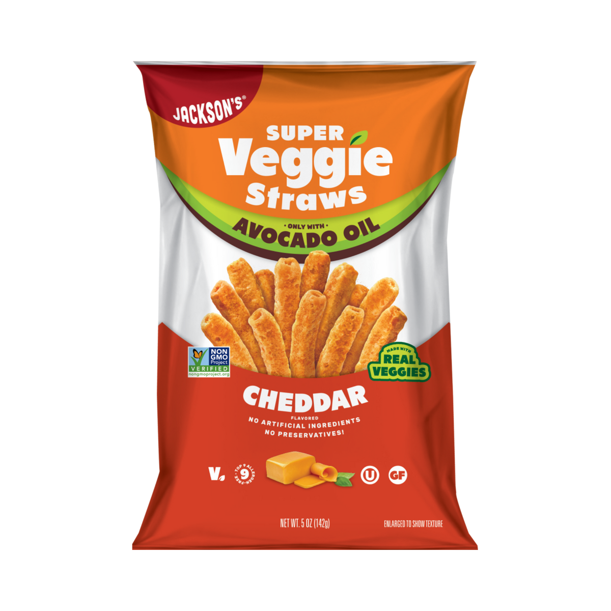 Veggie Straws Avo Oil Cheddar 142g/12