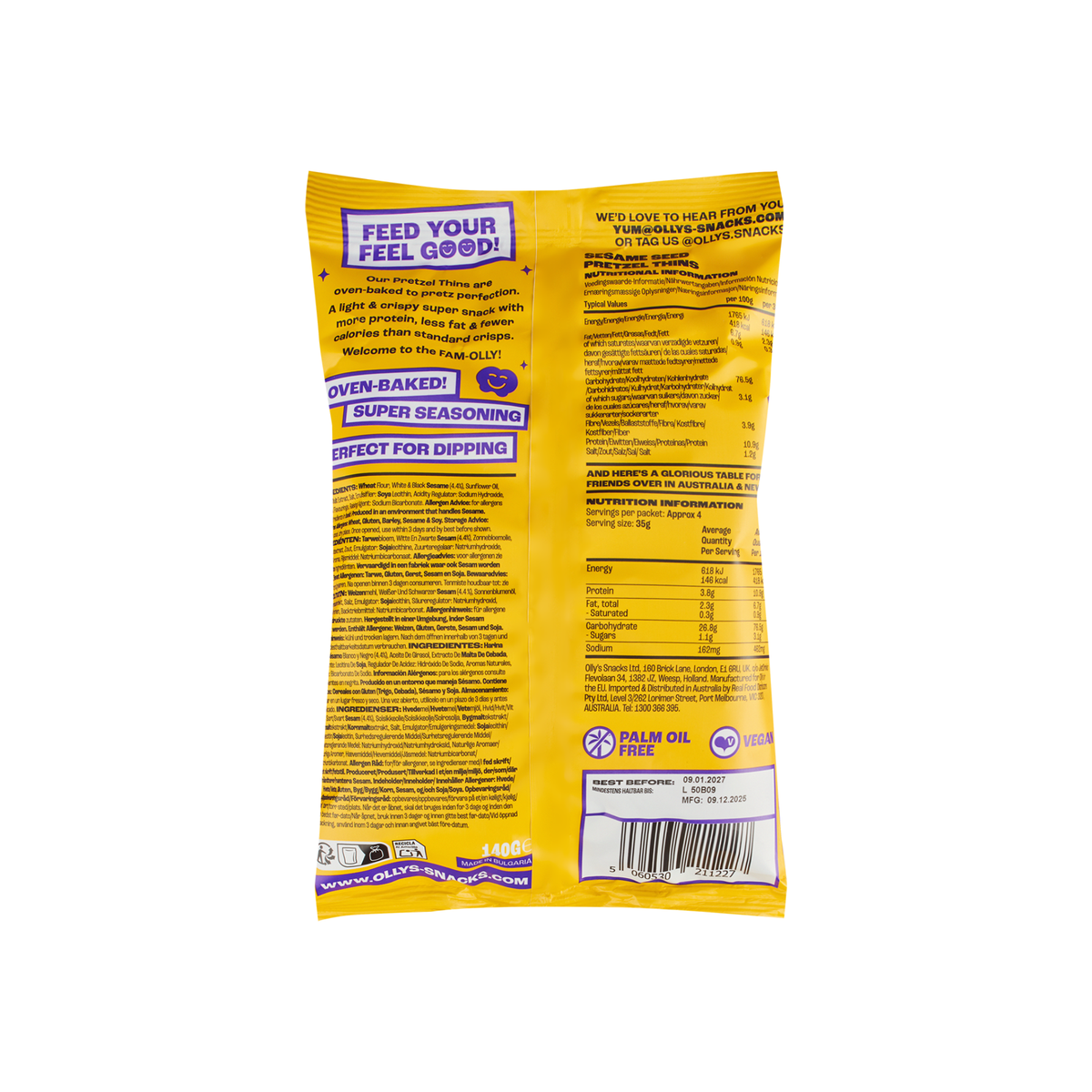 Pretzel Thins Sesame Seed 140g/7