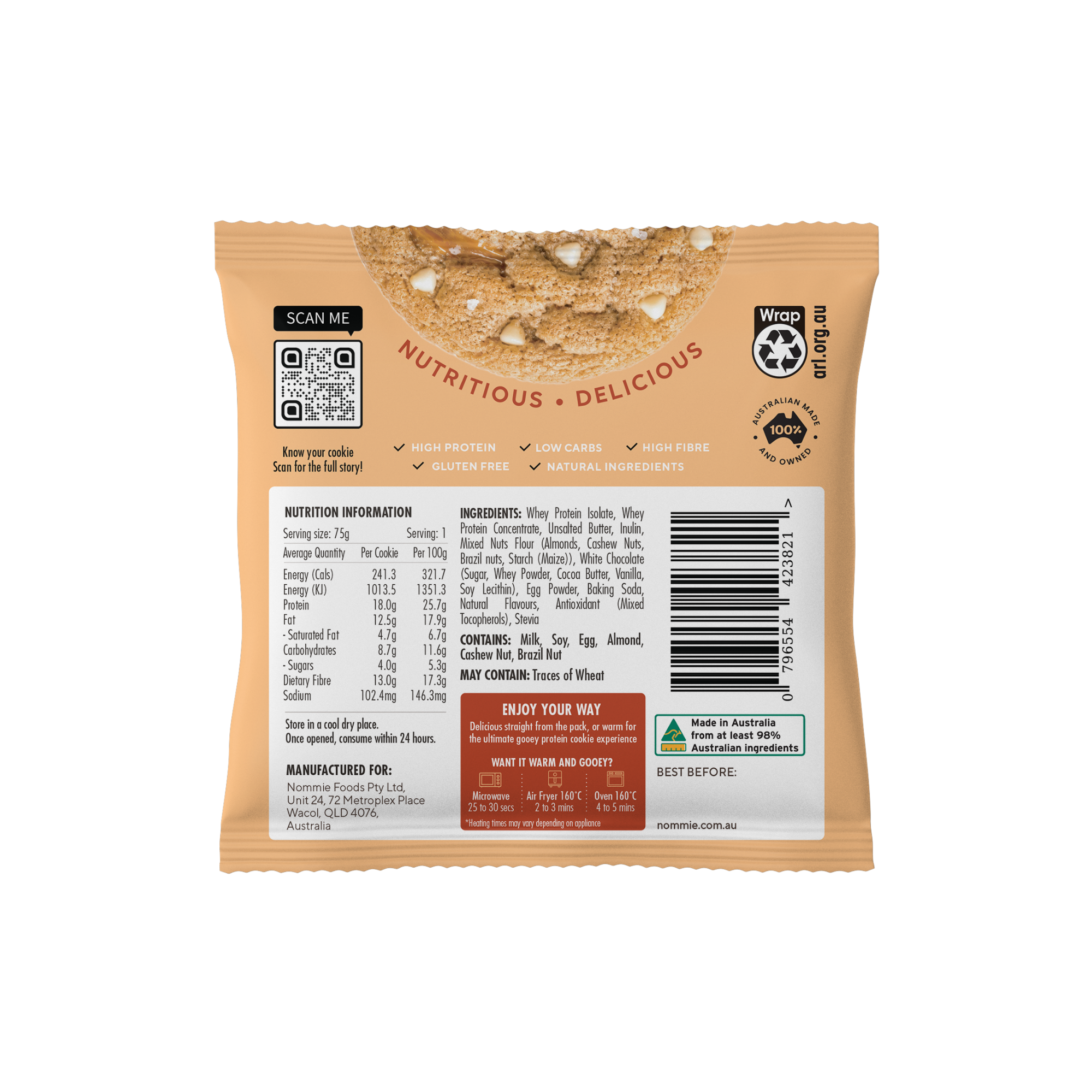 Protein Cookie Salted Caramel 75g/10