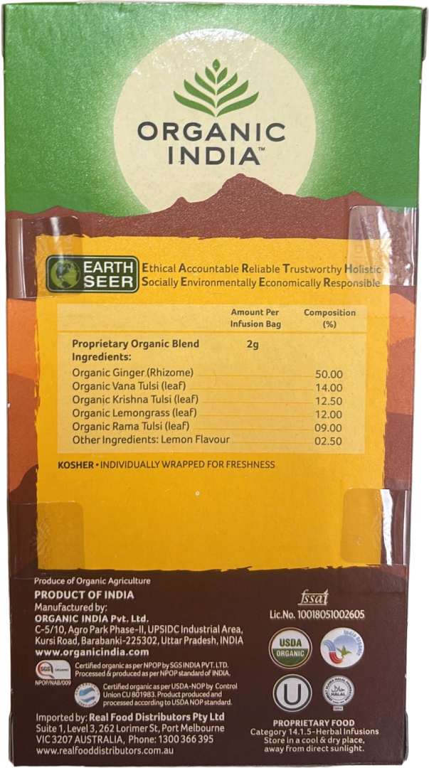 Tulsi Lemon Ginger 25xTeabags 50g /5 image 1
