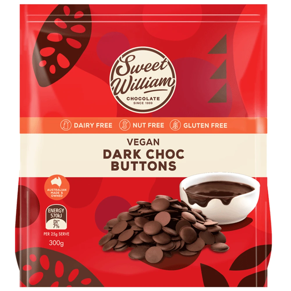 300g DarkChoc BakingButton 5Pk