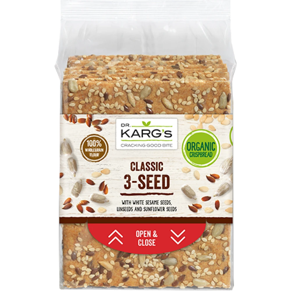 Classic 3 Seeds Organic Crispbread 200g /12
