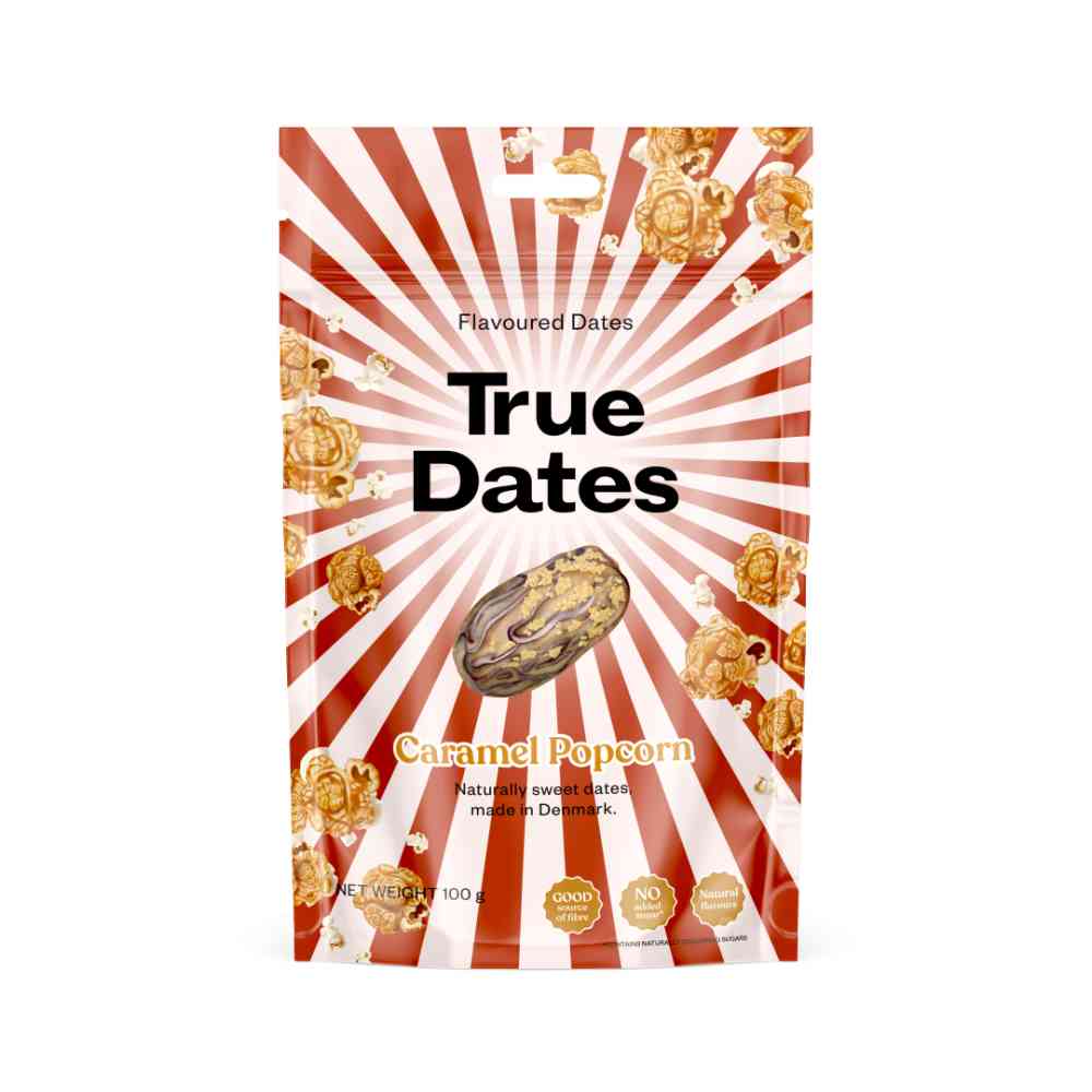True Dates Caramel Popcorn 100g/12