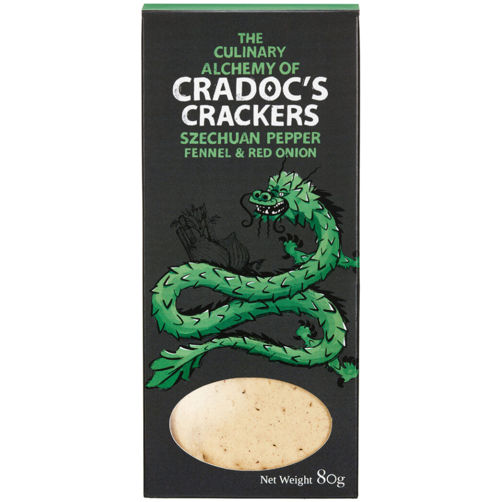 Cradoc's Crackers Szechuan Pepper, Fennel & Red Onion 80g/6