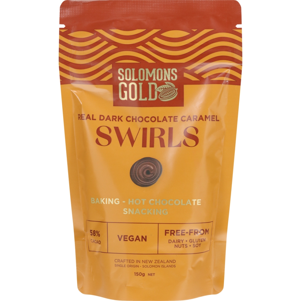 Caramel DarkChocSwirls 150g/8