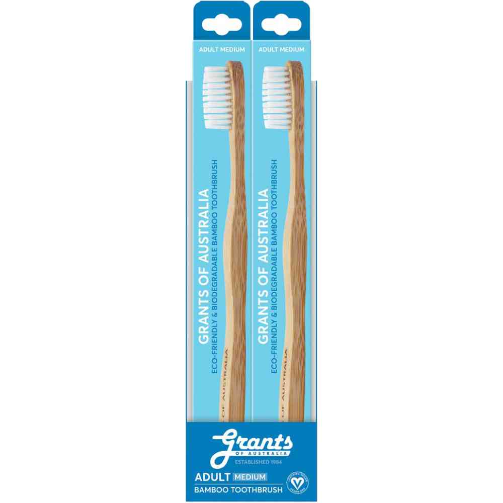Adult Medium Bamboo Toothbrush 1 brush /12
