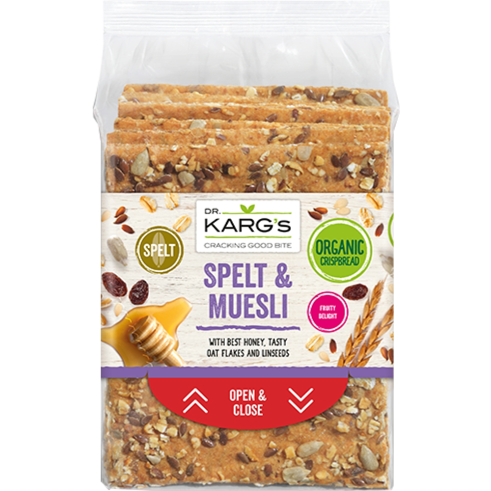 Spelt and Muesli Organic Crispbread  200g /12