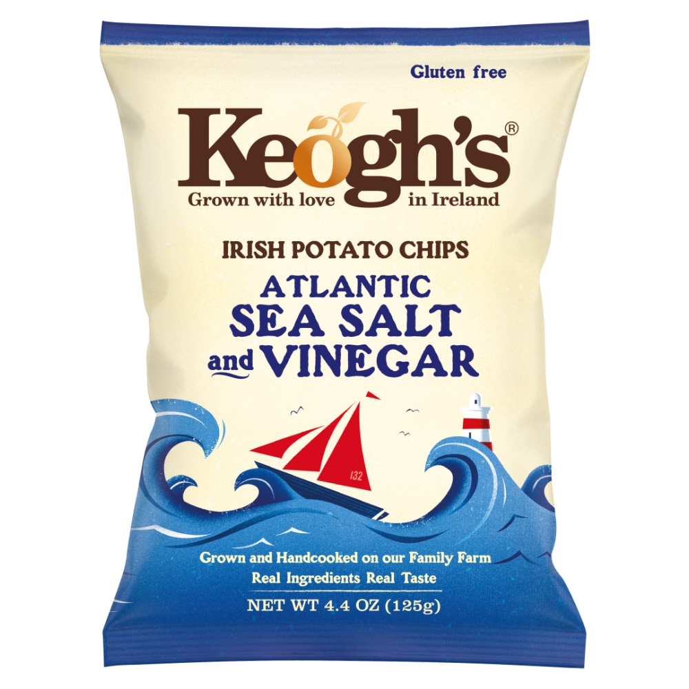 Atlantic Sea Salt Sweet Irish Vinegar Potato Chips 125g /12