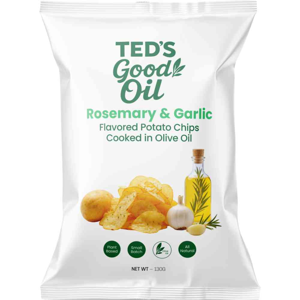 Ted's Olive Oil Potato Chips Rosemary Garlic 130g/10