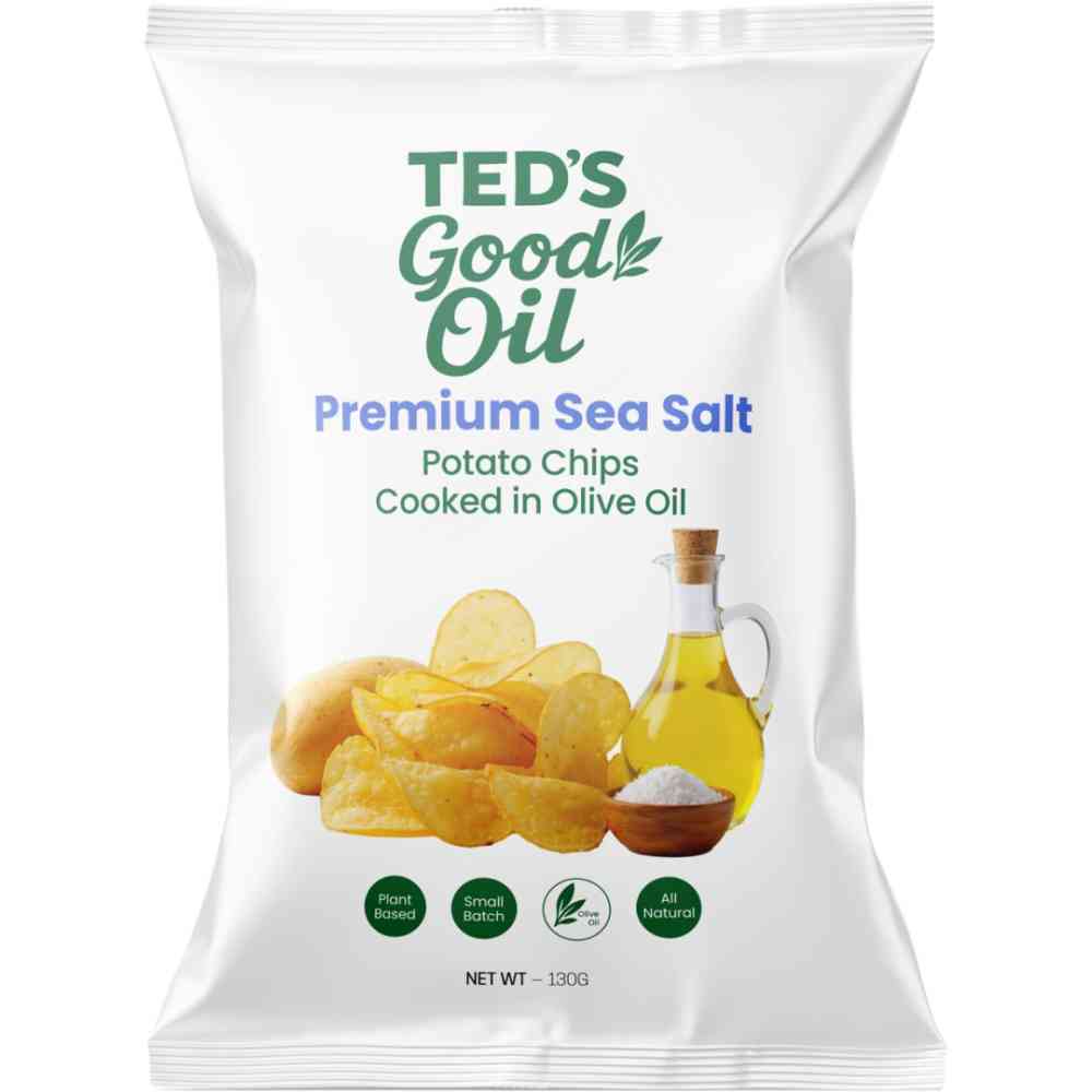 Ted's Olive Oil Potato Chips Sea Salt 130g/10