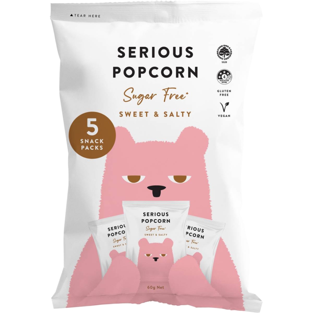 Multipack Sugar Free Sweet Salty Popcorn 12gx5 60g /4
